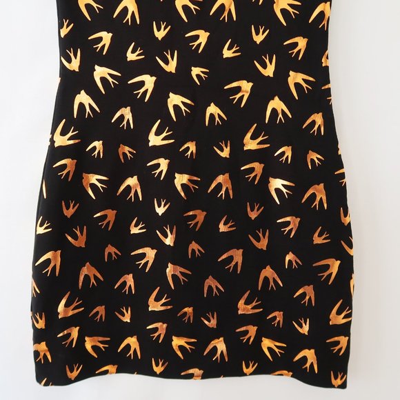 McQ Alexander McQueen Metallic Swallow Print Dress - Picture 7 of 13